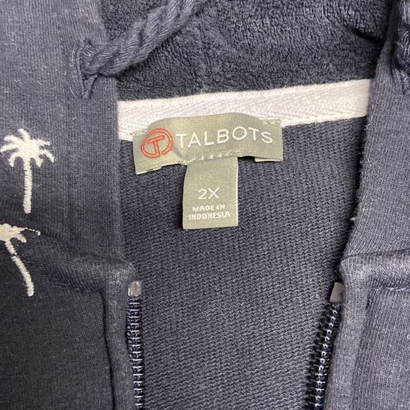 Talbots Navy Blue Knit Hooded Jackie - Picture 4 of 5